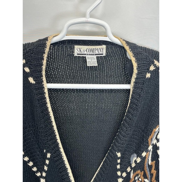 Vintage SK & Company Women's Multicolor Cotton Blend Embroidered Cardigan Size P - Picture 5 of 9